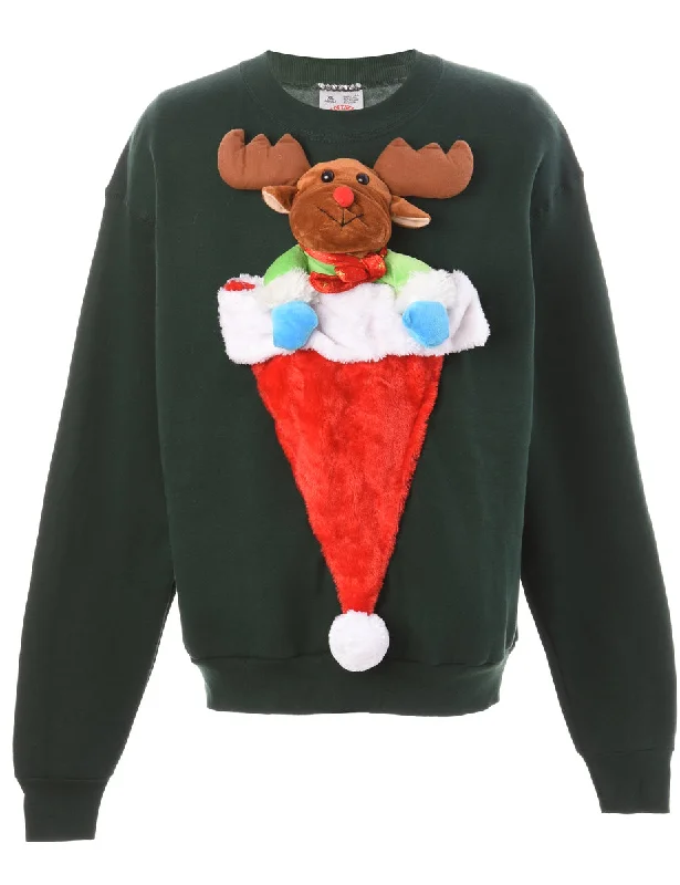 Celebrity Style Label Novelty Christmas Sweatshirt