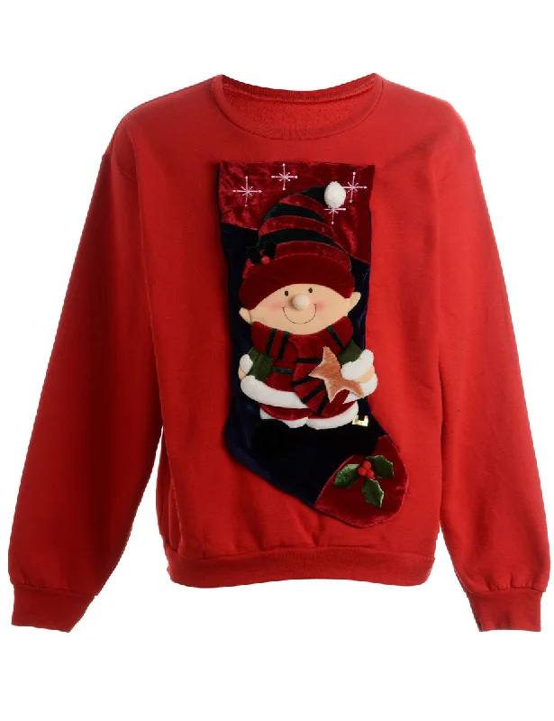Thin Design Label Novelty Christmas Sweatshirt
