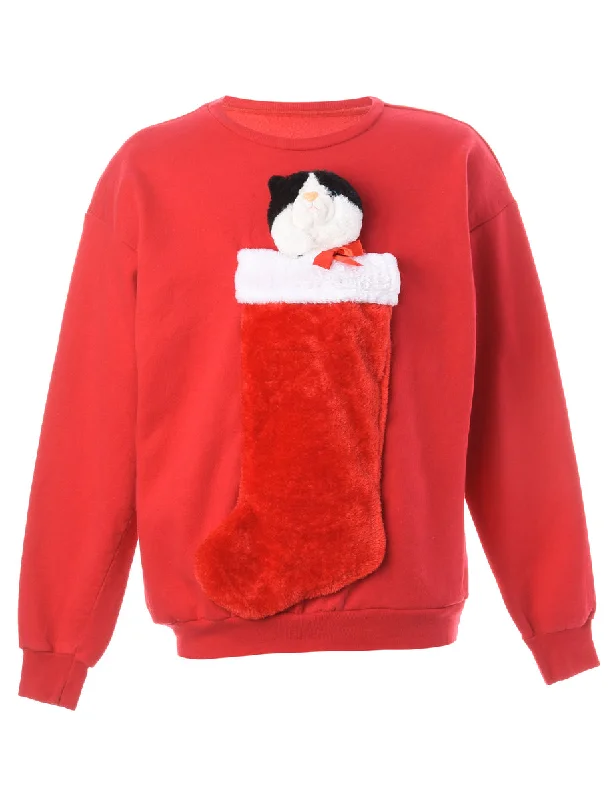 French Retro Label Novelty Christmas Sweatshirt