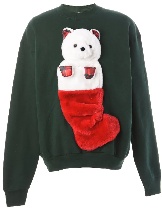 Slim Fit Label Novelty Christmas Sweatshirt