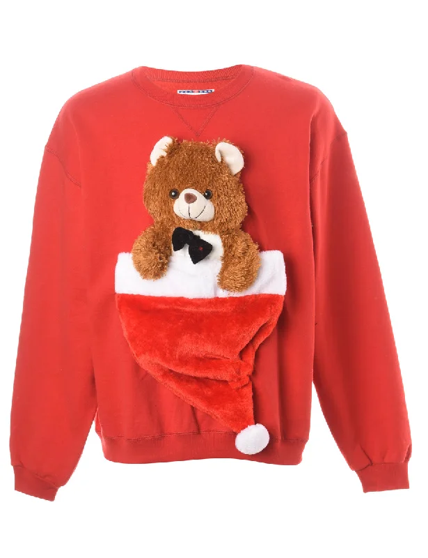 Street Charm Label Novelty Christmas Sweatshirt - L