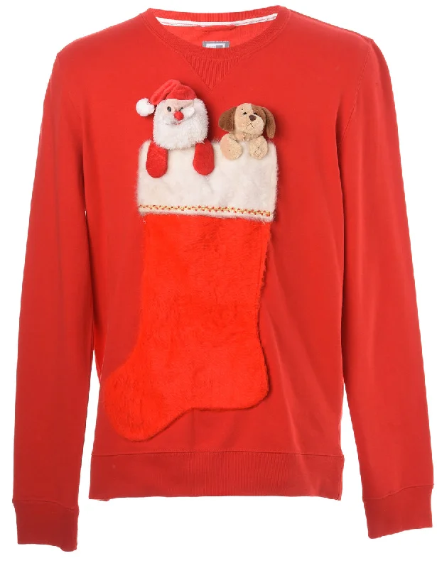 Light And Breathable Label Novelty Christmas Sweatshirt - L