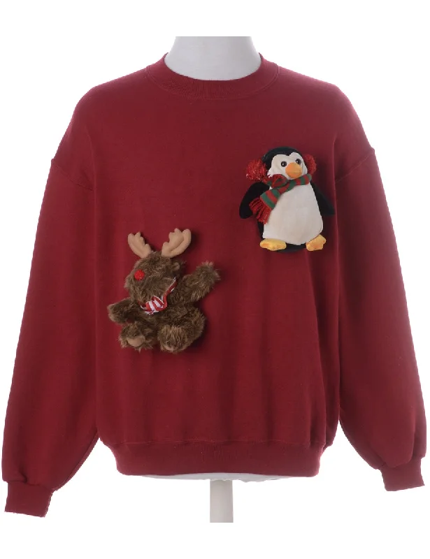 Relaxed Fit Label Novelty Christmas Sweatshirt