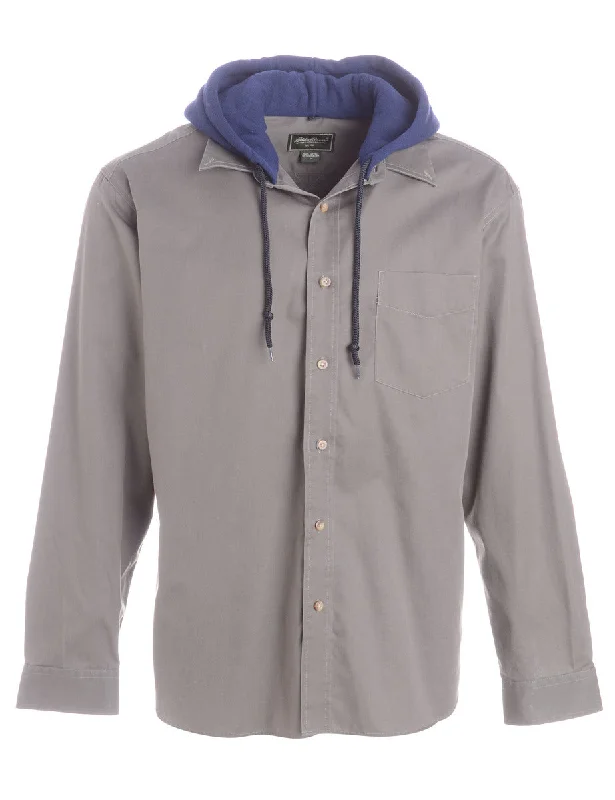 Soft And Comfortable Label Olive Green Theo Hooded Shirt