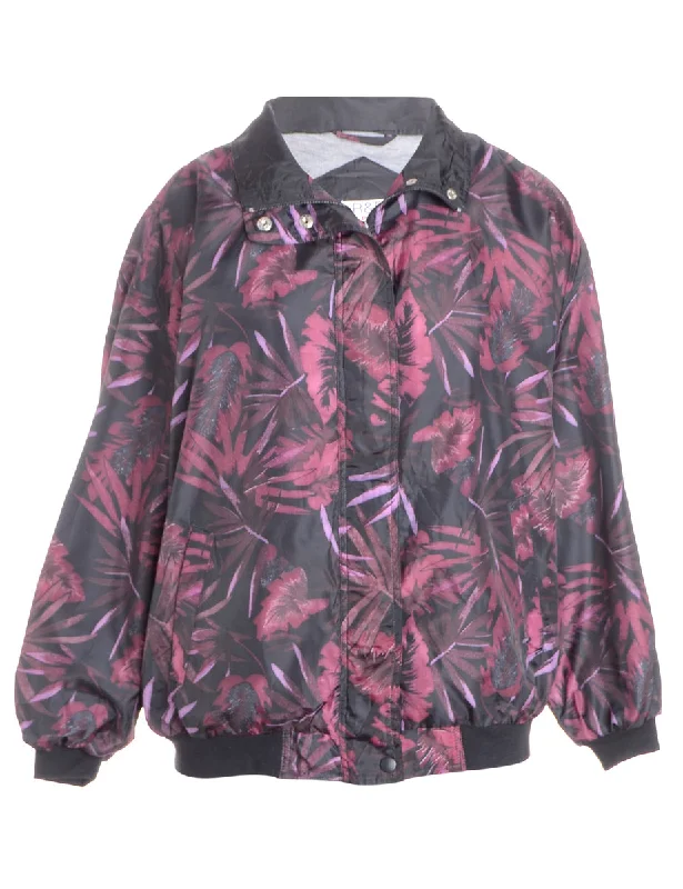 Body Design Label Patterned Bomber Jacket