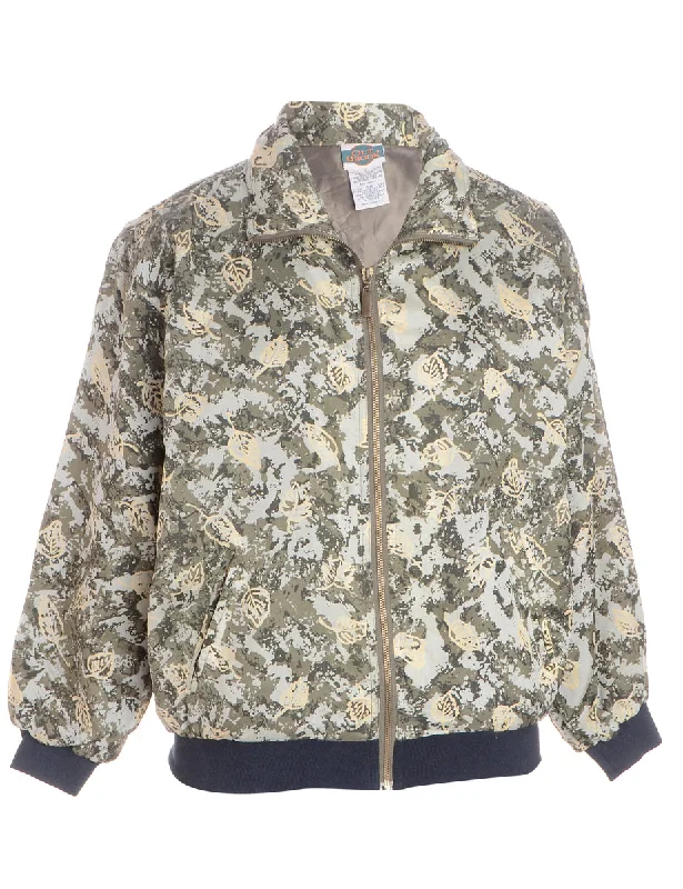 Fresh And Elegant Label Patterned Bomber Jacket