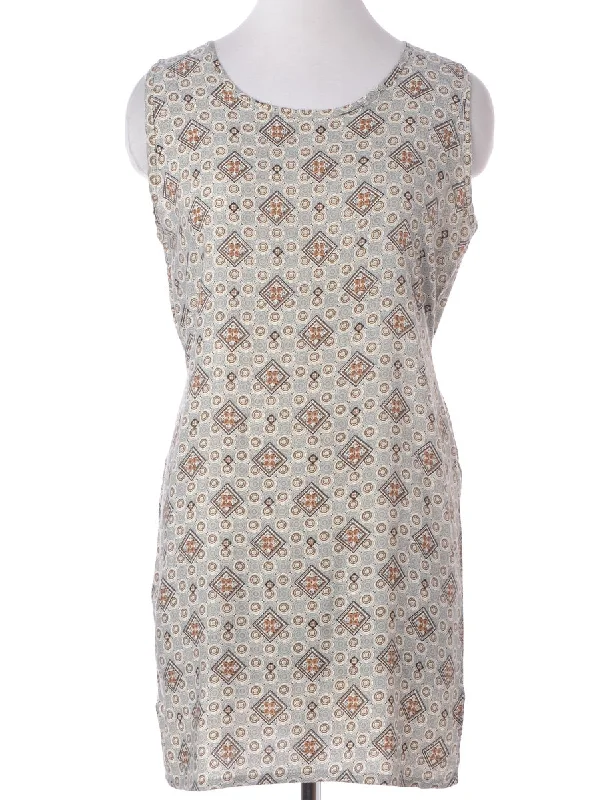 Leisure Sports Label Patterned Short Dress