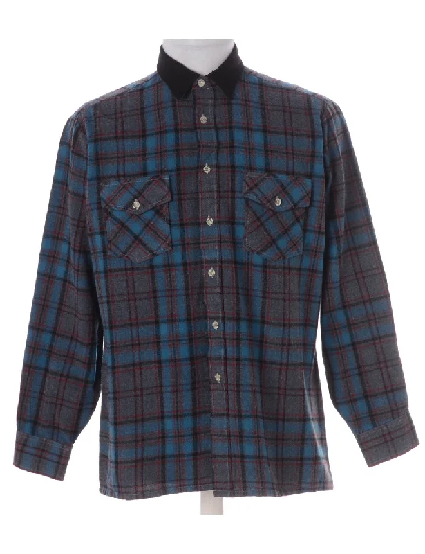 Warm Comfort Label Paul Shirt With Denim Collar