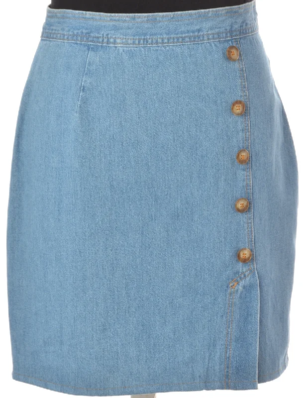Easy-to-Wear Label Pencil Shape Denim Skirt