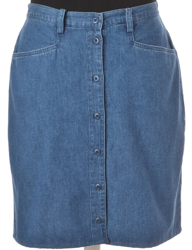 Cozy Knits Label Pencil Shape Denim Skirt