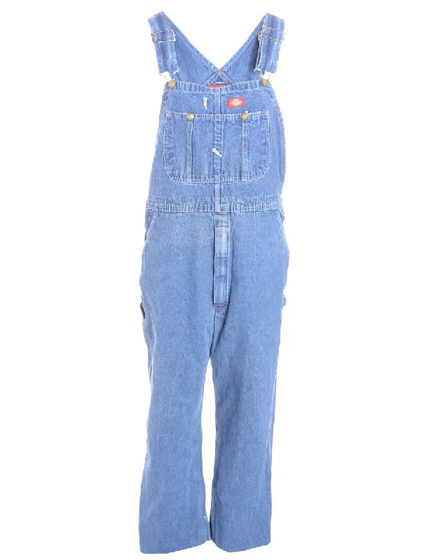 Lazy Style Label Pinafore Cropped Dungarees