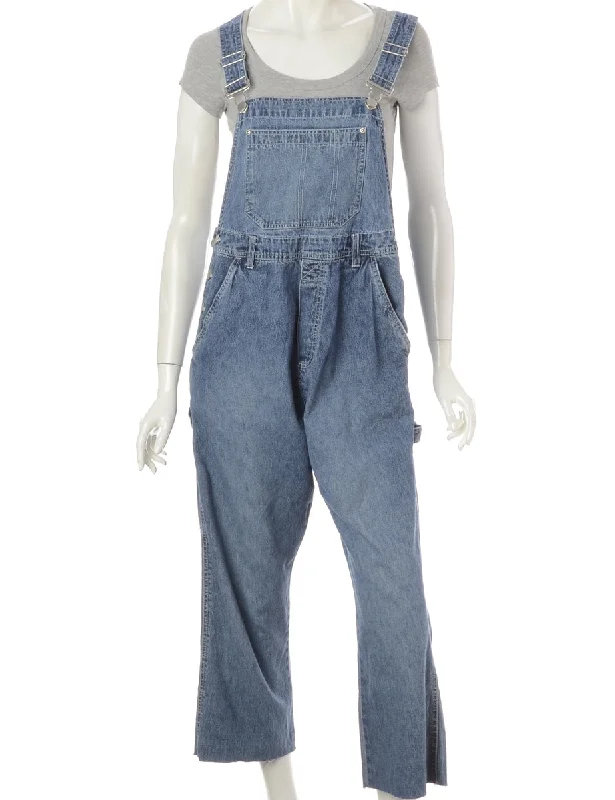 Wandering freely Label Pinafore Cropped Dungarees