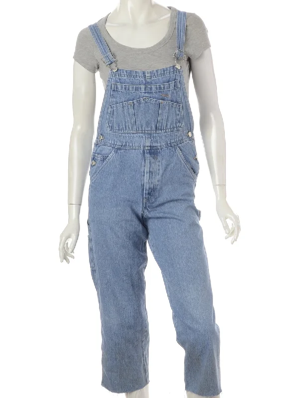 Classic Retro Label Pinafore Cropped Dungarees