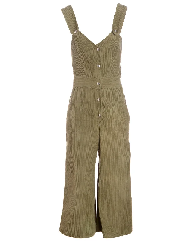 Luxury Temperament Label Pinafore Cropped Dungarees