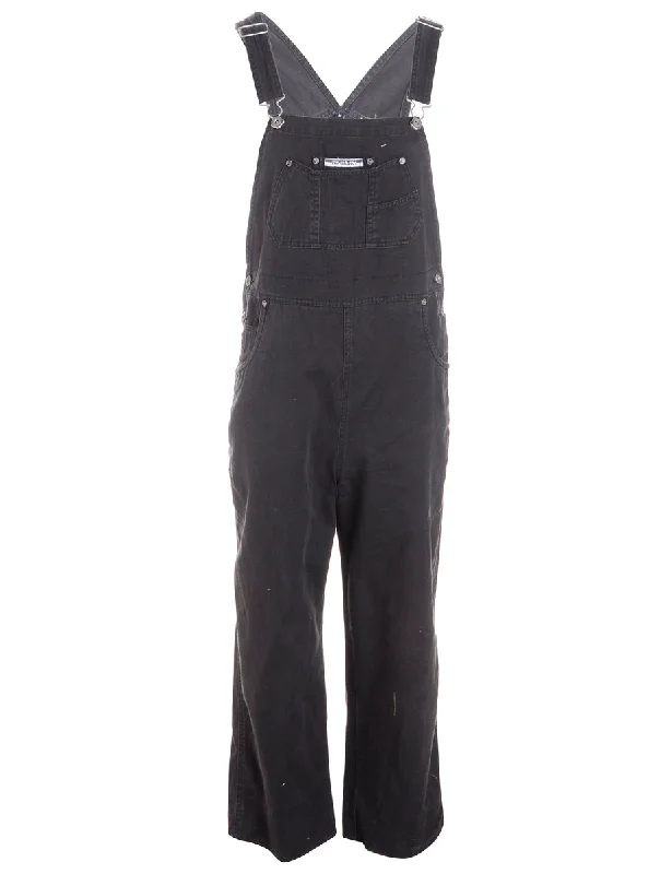 Playful Style Label Pinafore Cropped Dungarees