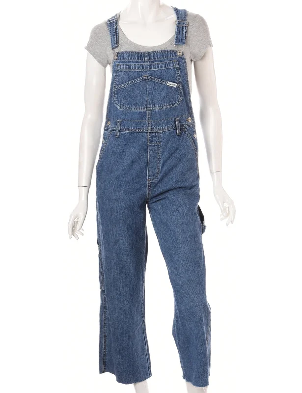 Classic Label Pinafore Cropped Dungarees