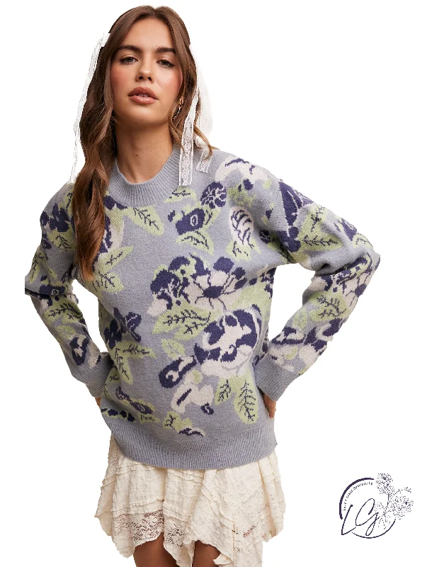 High-quality Fabrics Look Away Floral Sweater