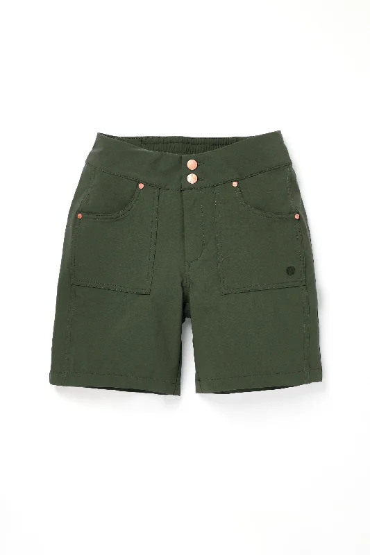 Bright Colors Mid Length Trek Shorts - Deep Khaki