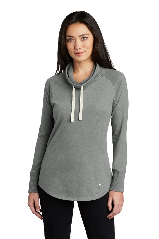 Smart Casuals New Era Womens Long Sleeve Cowl Neck T-Shirt - Heather Shadow Grey