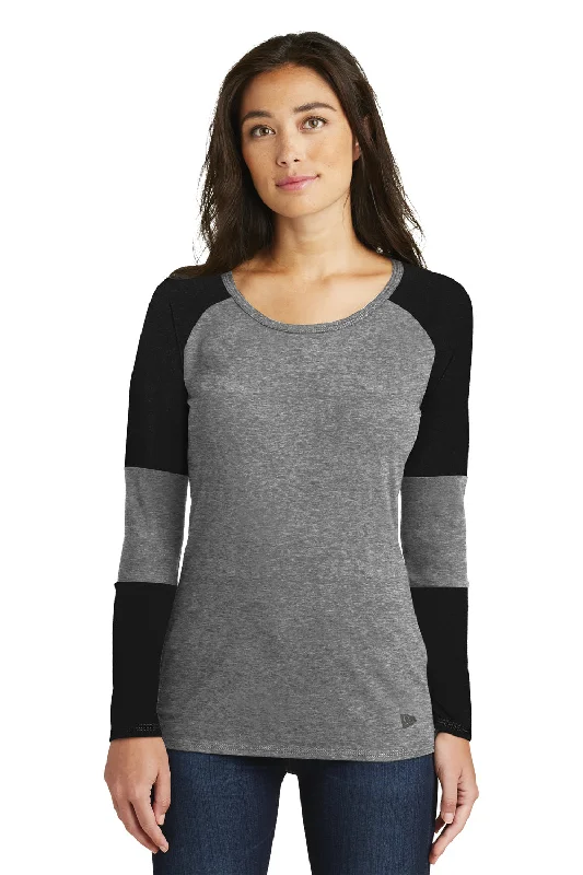 Relaxed Fit Wear New Era Womens Performance Moisture Wicking Long Sleeve Crewneck T-Shirt - Black/Shadow Grey - Closeout Relaxed Fit Wear New Era Womens Performance Moisture Wicking Long Sleeve Crewneck T-Shirt - Black/Shadow Grey - Closeout