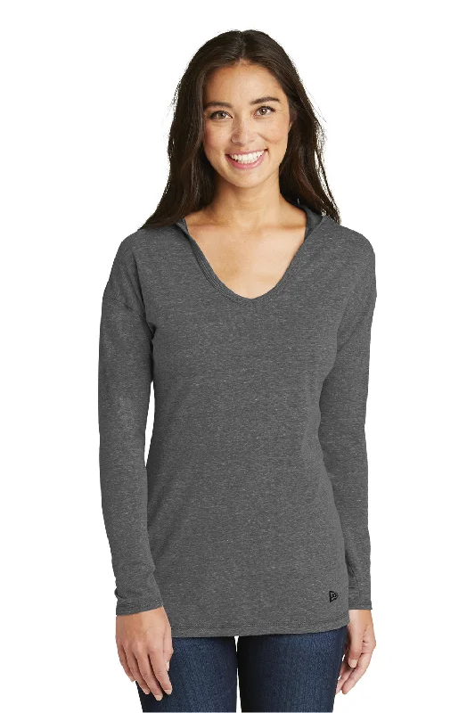 Light Dressing New Era Womens Performance Moisture Wicking Long Sleeve Hooded T-Shirt Hoodie - Dark Graphite Grey - Closeout Light Dressing New Era Womens Performance Moisture Wicking Long Sleeve Hooded T-Shirt Hoodie - Dark Graphite Grey - Closeout