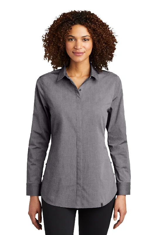 Comfortable Chic Ogio Womens Commuter Long Sleeve Button Down Shirt - Heather Gear Grey Comfortable Chic Ogio Womens Commuter Long Sleeve Button Down Shirt - Heather Gear Grey