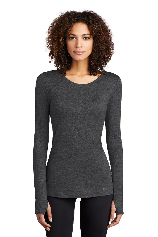 Versatile Comfort Ogio Womens Endurance Force Moisture Wicking Long Sleeve Crewneck T-Shirt - Heather Blacktop Versatile Comfort Ogio Womens Endurance Force Moisture Wicking Long Sleeve Crewneck T-Shirt - Heather Blacktop