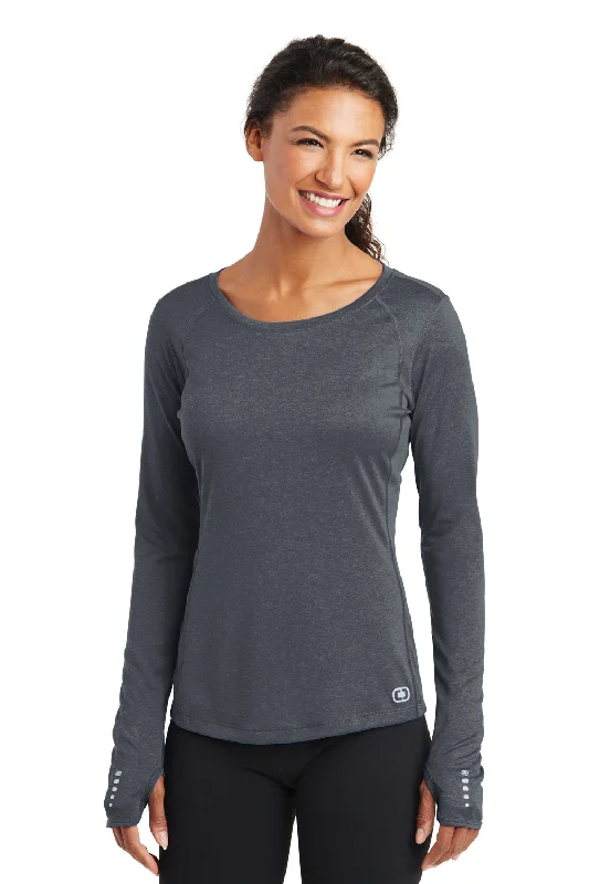 Trendy Dresses Ogio Womens Endurance Pulse Jersey Moisture Wicking Long Sleeve Crewneck T-Shirt - Gear Grey Trendy Dresses Ogio Womens Endurance Pulse Jersey Moisture Wicking Long Sleeve Crewneck T-Shirt - Gear Grey