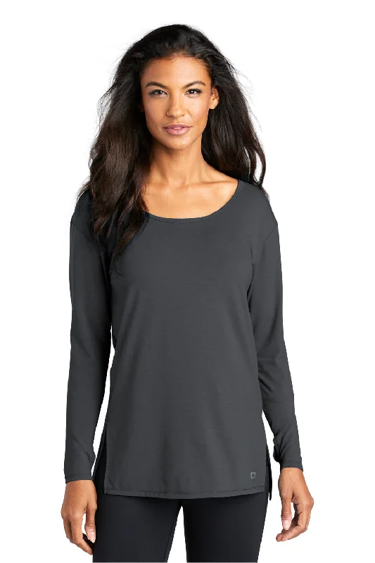 Comfy Dress Ogio Womens Luuma Jersey Moisture Wicking Long Sleeve Wide Neck T-Shirt - Diesel Grey Comfy Dress Ogio Womens Luuma Jersey Moisture Wicking Long Sleeve Wide Neck T-Shirt - Diesel Grey