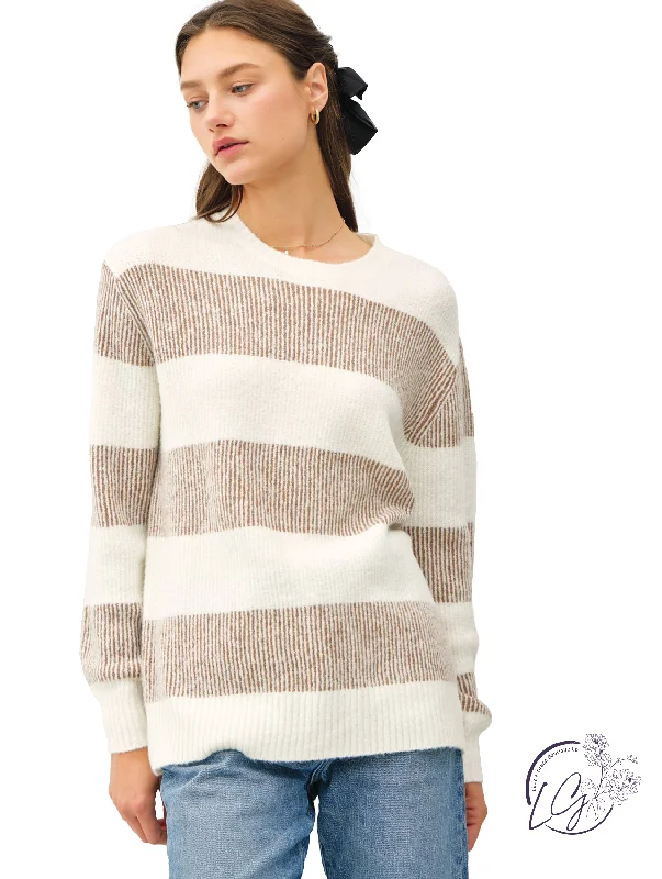 Tropical Style Oversized Stripe Sweater