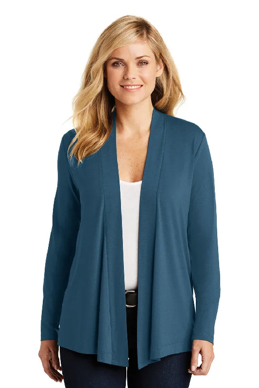 High-end Sense Port Authority Womens Concept Long Sleeve Cardigan Sweater - Dusty Blue High-end Sense Port Authority Womens Concept Long Sleeve Cardigan Sweater - Dusty Blue