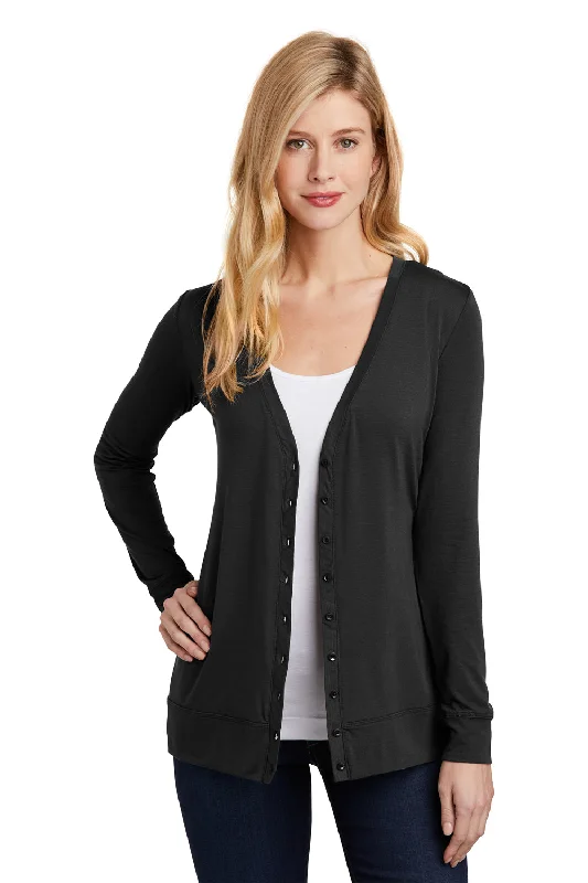 Elegant Dressing Port Authority Womens Concept Long Sleeve Cardigan Sweater - Black