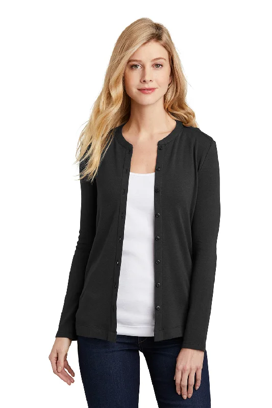 Luxury Temperament Port Authority Womens Concept Long Sleeve Cardigan Sweater - Black Luxury Temperament Port Authority Womens Concept Long Sleeve Cardigan Sweater - Black