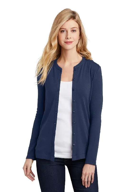 Comfortable And Casual Port Authority Womens Concept Long Sleeve Cardigan Sweater - Dress Navy Blue Comfortable And Casual Port Authority Womens Concept Long Sleeve Cardigan Sweater - Dress Navy Blue