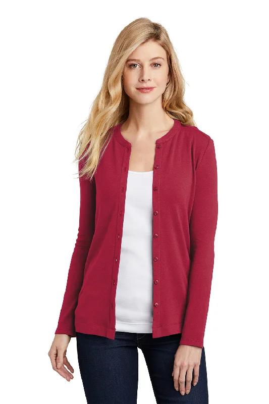 New Season Series Port Authority Womens Concept Long Sleeve Cardigan Sweater - Rich Red New Season Series Port Authority Womens Concept Long Sleeve Cardigan Sweater - Rich Red