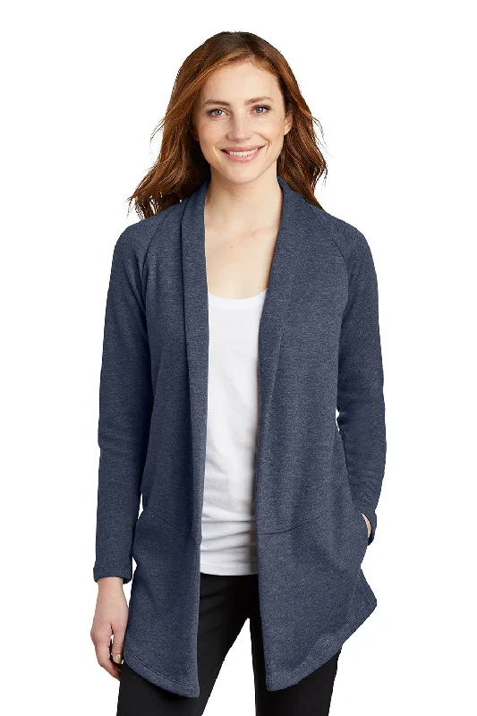 Exquisite Tailoring Port Authority Womens Long Sleeve Cardigan Sweater - Heather Estate Blue Exquisite Tailoring Port Authority Womens Long Sleeve Cardigan Sweater - Heather Estate Blue