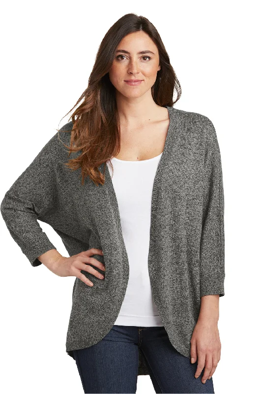 Classic Retro Port Authority Womens Long Sleeve Cocoon Sweater - Warm Grey Marl