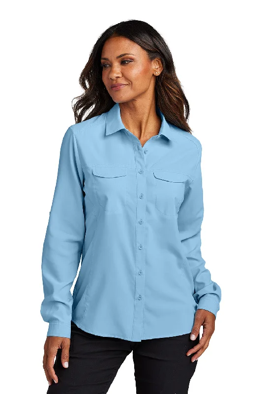 Sports Fashion Port Authority Womens Daybreak Moisture Wicking Long Sleeve Button Down Shirt w/ Pockets - Light Blue - New Sports Fashion Port Authority Womens Daybreak Moisture Wicking Long Sleeve Button Down Shirt w/ Pockets - Light Blue - New