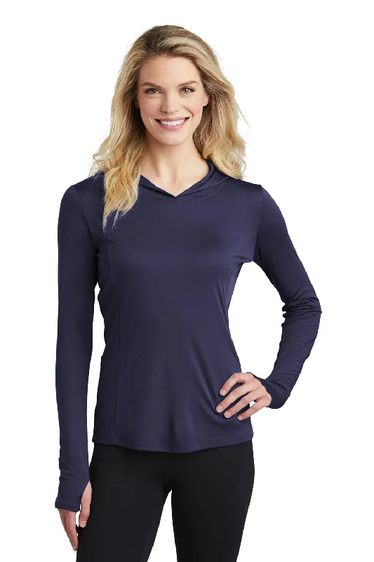 Tropical Style Sport-Tek Womens Competitor Moisture Wicking Long Sleeve Hooded T-Shirt Hoodie - True Navy Blue Tropical Style Sport-Tek Womens Competitor Moisture Wicking Long Sleeve Hooded T-Shirt Hoodie - True Navy Blue