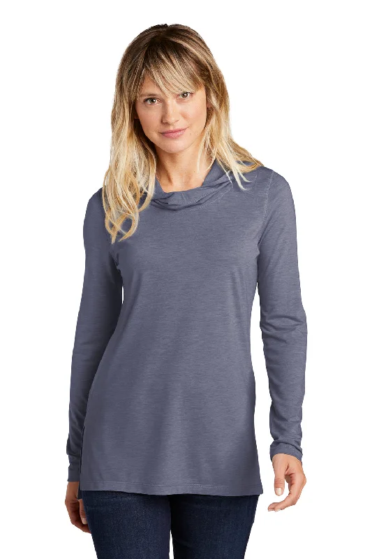 Elegant Series Sport-Tek Womens Moisture Wicking Cowl Neck Long Sleeve T-Shirt - Heather True Navy Blue Elegant Series Sport-Tek Womens Moisture Wicking Cowl Neck Long Sleeve T-Shirt - Heather True Navy Blue