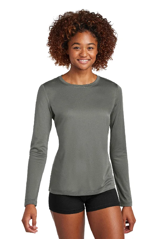 Chic Lounge Sport-Tek Womens Posi-UV Pro Moisture Wicking Long Sleeve Crewneck T-Shirt - Dark Smoke Grey - New Chic Lounge Sport-Tek Womens Posi-UV Pro Moisture Wicking Long Sleeve Crewneck T-Shirt - Dark Smoke Grey - New
