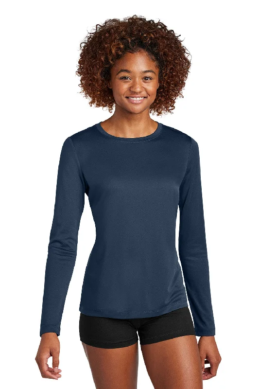 Elegant Comfort Sport-Tek Womens Posi-UV Pro Moisture Wicking Long Sleeve Crewneck T-Shirt - True Navy Blue - New Elegant Comfort Sport-Tek Womens Posi-UV Pro Moisture Wicking Long Sleeve Crewneck T-Shirt - True Navy Blue - New