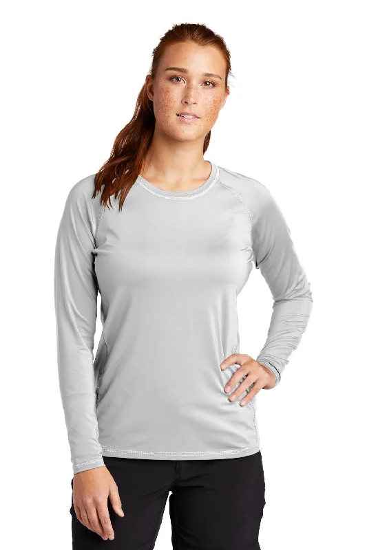 Simple Matching Sport-Tek Womens Rashguard Moisture Wicking Long Sleeve Crewneck T-Shirt - White Simple Matching Sport-Tek Womens Rashguard Moisture Wicking Long Sleeve Crewneck T-Shirt - White