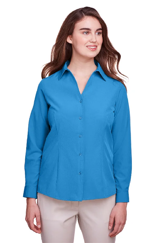 Timeless Style UltraClub Womens Bradley Performance Moisture Wicking Long Sleeve Button Down Shirt - Pacific Blue Timeless Style UltraClub Womens Bradley Performance Moisture Wicking Long Sleeve Button Down Shirt - Pacific Blue