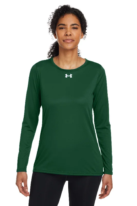 Celebrity Style Under Armour Womens Team Tech Moisture Wicking Long Sleeve Crewneck T-Shirt - Forest Green Celebrity Style Under Armour Womens Team Tech Moisture Wicking Long Sleeve Crewneck T-Shirt - Forest Green