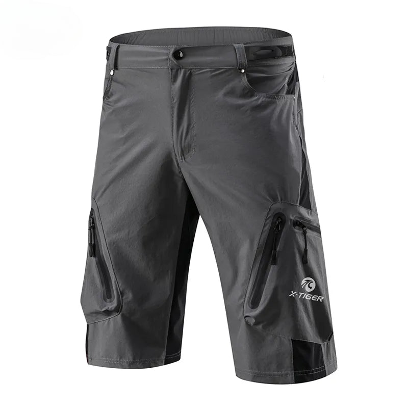 Celebrity Style X-TIGER Men's Mountain Bike Shorts Grey Cycling Shorts Casual style Breathable Outdoor Sports MTB Riding Road Bike Short Trouser